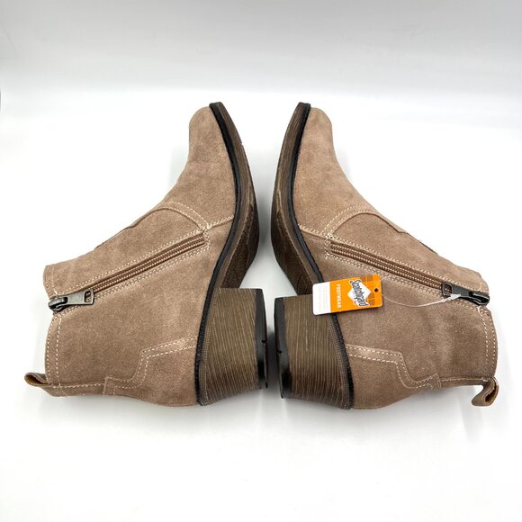 7.5AA 7.5N NARROW WIDTH Propet Light Brown Taupe Suede Leather Boots Shoes - Picture 8 of 15